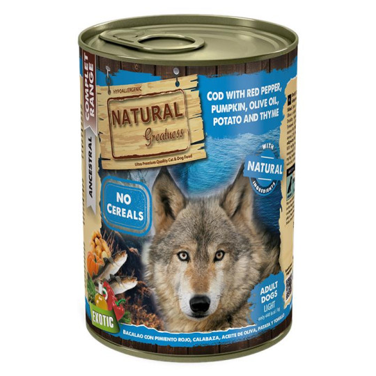 NATURAL GREATNESS BACALAO CON PIMIENTO ROJO, CALABAZA, ACEITE DE OLIVA, PATATA Y TOMILLO LIGHT  390G